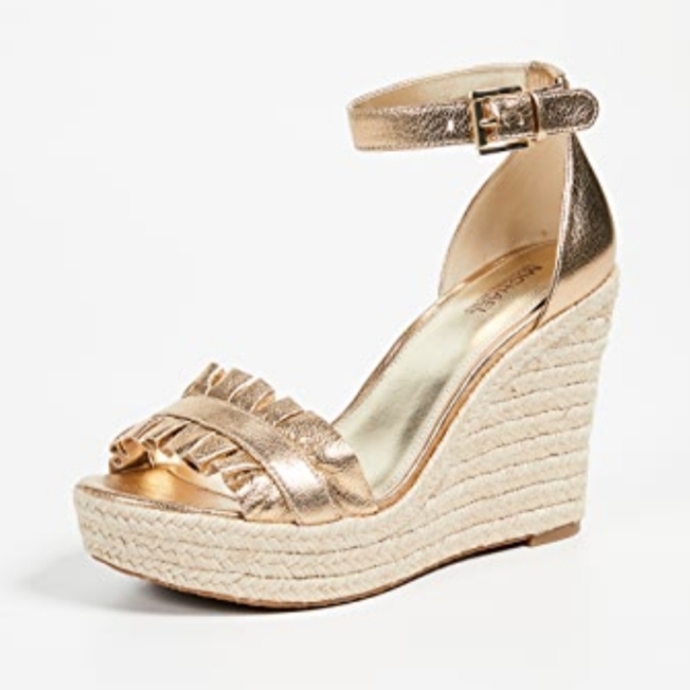 Michael Kors Bella Ruffled Wedge Espadrilles